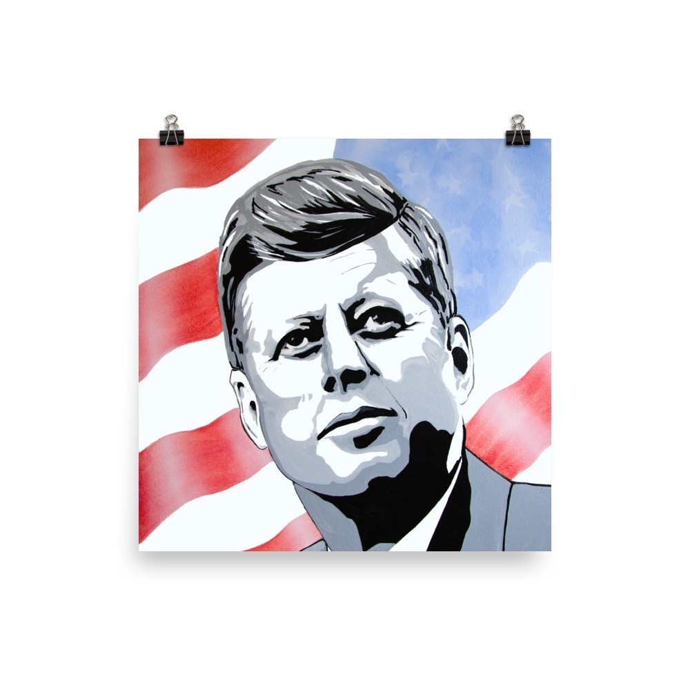 1000x1000 Jfk Art Portrait Art Print Deb Breton