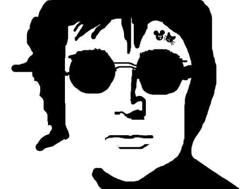 520x390 draw john lennon with a mouse and cat tattoo on his forehead