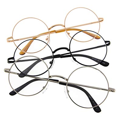 385x385 John Lennon Inspired Round Clear Lens Glasses Hippy