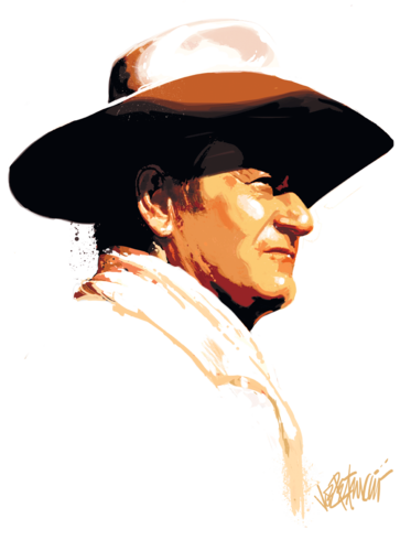 363x500 John Wayne Old West Throw Pillow