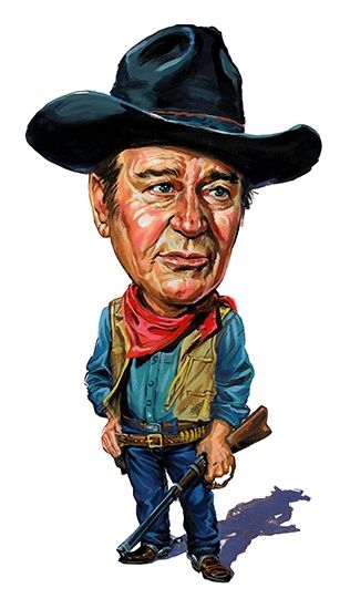 316x550 John Wayne John Wayne Caricature, Celebrity Caricatures