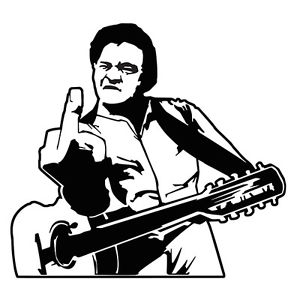 300x300 Johnny Cash Sticker Vinyl Decal Man In Black Folsom Prison Country