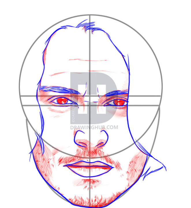 662x720 how to draw johnny depp, step