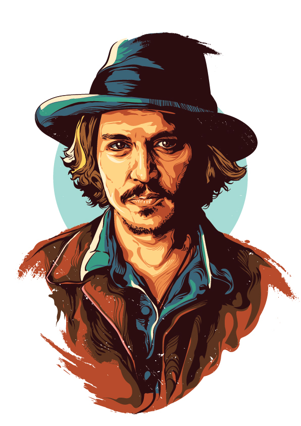 596x842 johnny depp vector portrait on behance