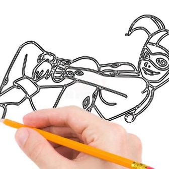 336x336 Harley Quinn Drawing Tutorial Step