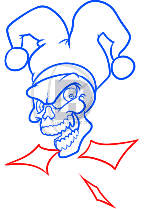 517x720 How To Draw A Joker Skull, Step