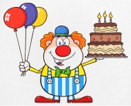 190x153 Clown Balloons Cake Joker Drawing Vector Cartoon Small Buttons