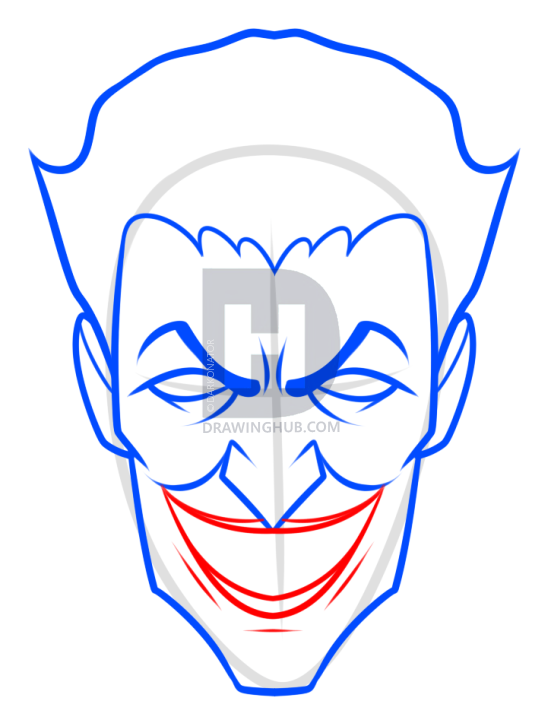 551x720 Comic Book Villain Drawing Lesson, The Joker, Step