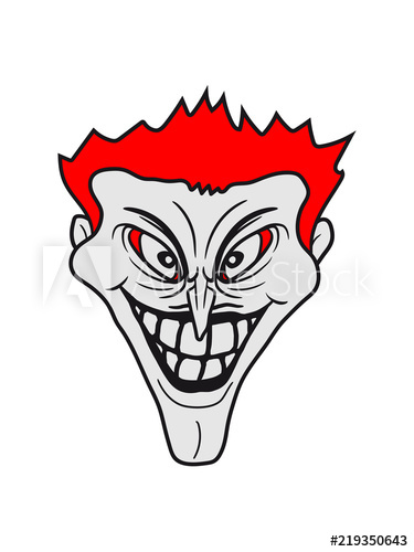 375x500 Psycho Psychopath Clown Joker Grinsen Mund Fresse Grinsen
