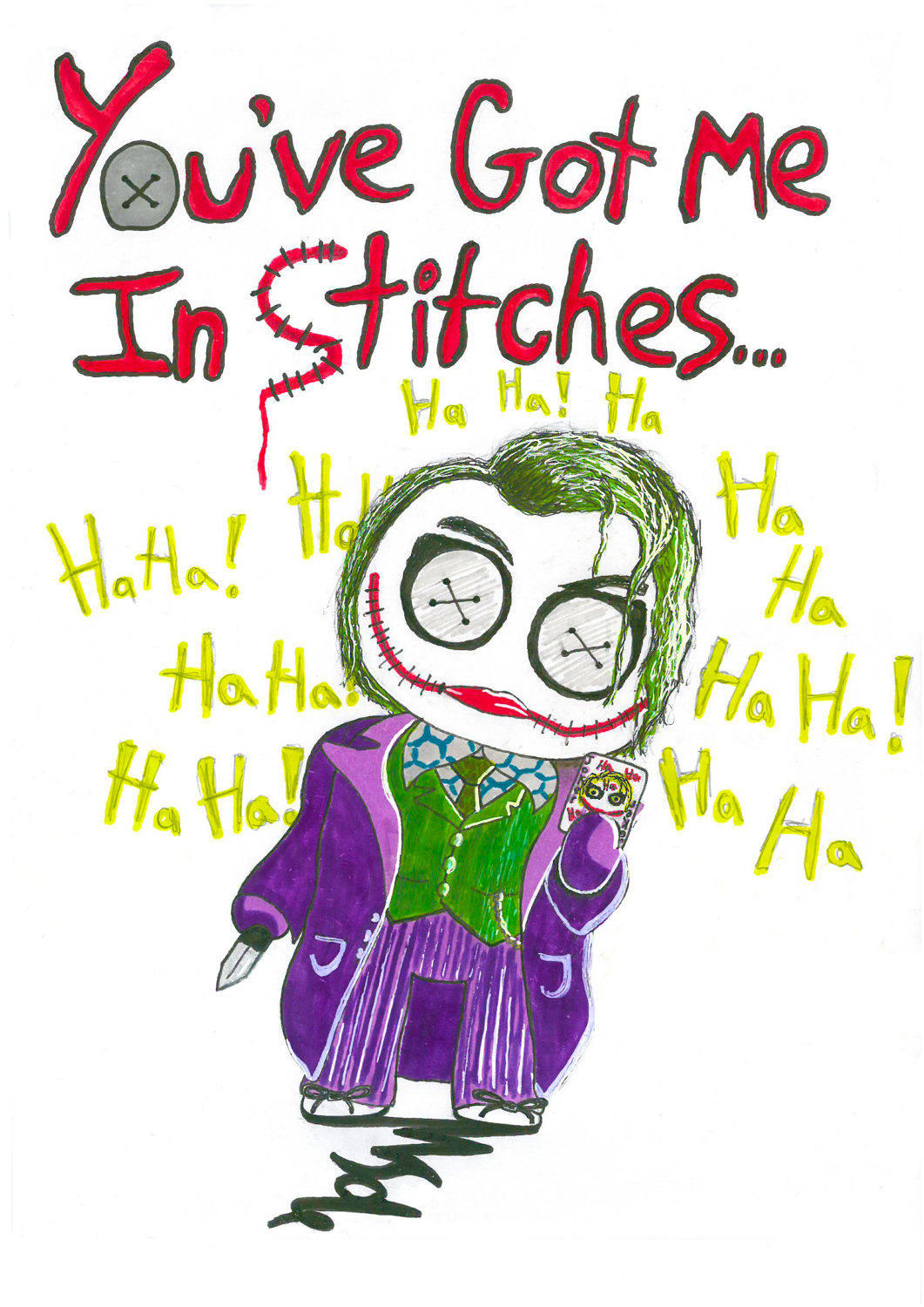 1061x1500 Heath Ledger Joker Original Cartoon Drawing Etsy