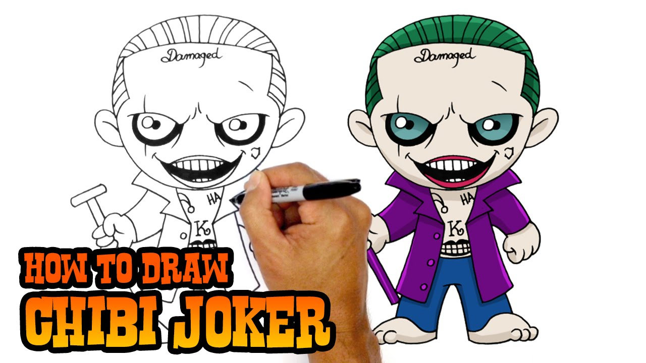 1280x720 Cartoon Joker Drawing And How To Draw Joker Suicide Squad