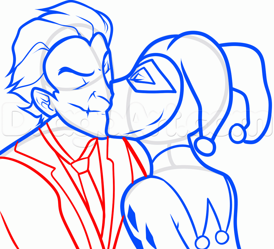 944x861 How To Draw Joker And Harley Quinn Step Draw In Joker