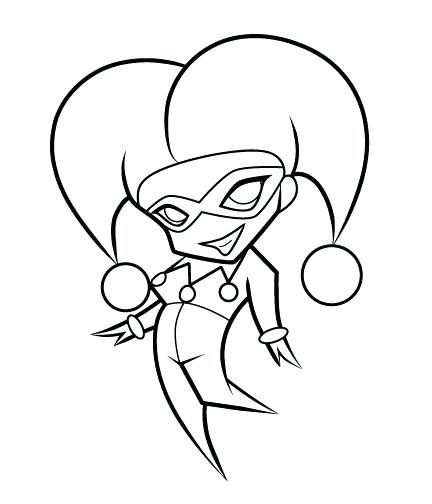 432x504 Cute Joker Drawing At And Coloring Pages Harley Quinn For Adults