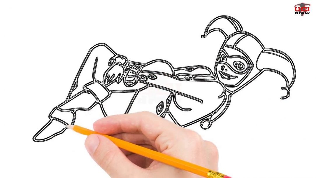 1084x610 Harley Quinn Drawing Tutorial Step
