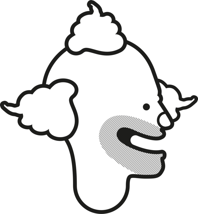 693x750 Black And White Clown Joker Drawing Line Art Cc0