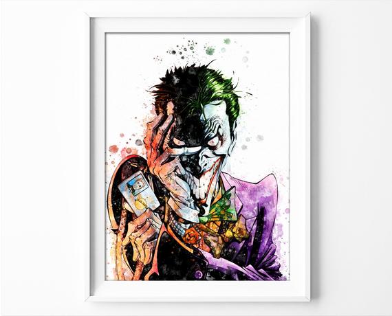 570x460 Digital Joker Printable Batman Joker Print Superhero Batman Etsy
