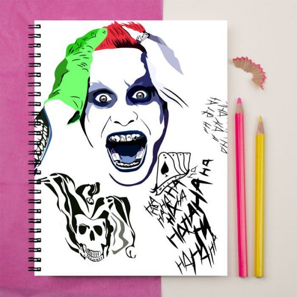 600x600 Joker Face Of Suicide Squad Art Printed Notebook Price Online