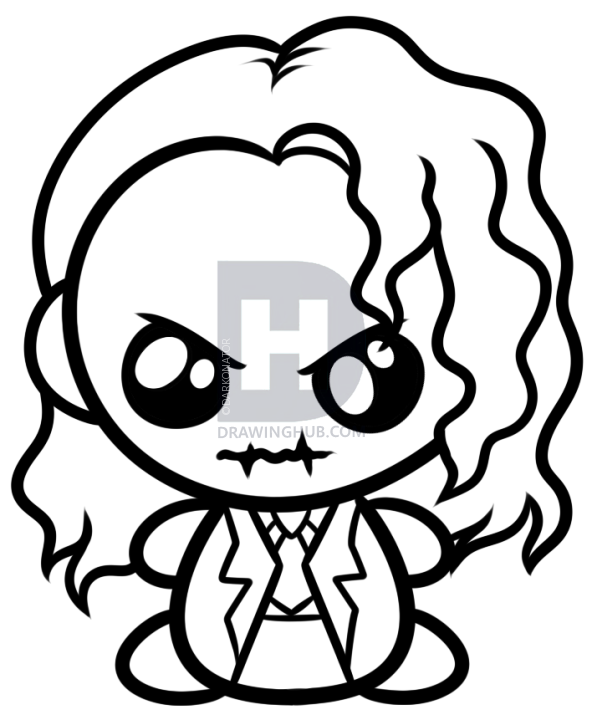 592x720 How To Draw Kawaii Joker, Step