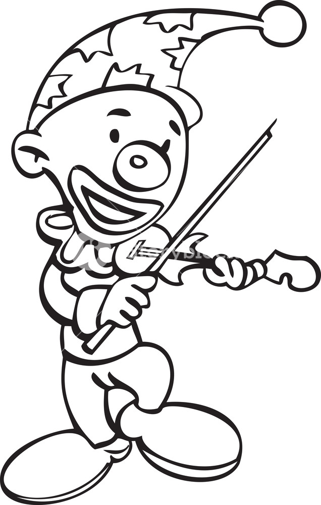 636x1000 Illustration Of A Joker With Violin Royalty Free Stock Image