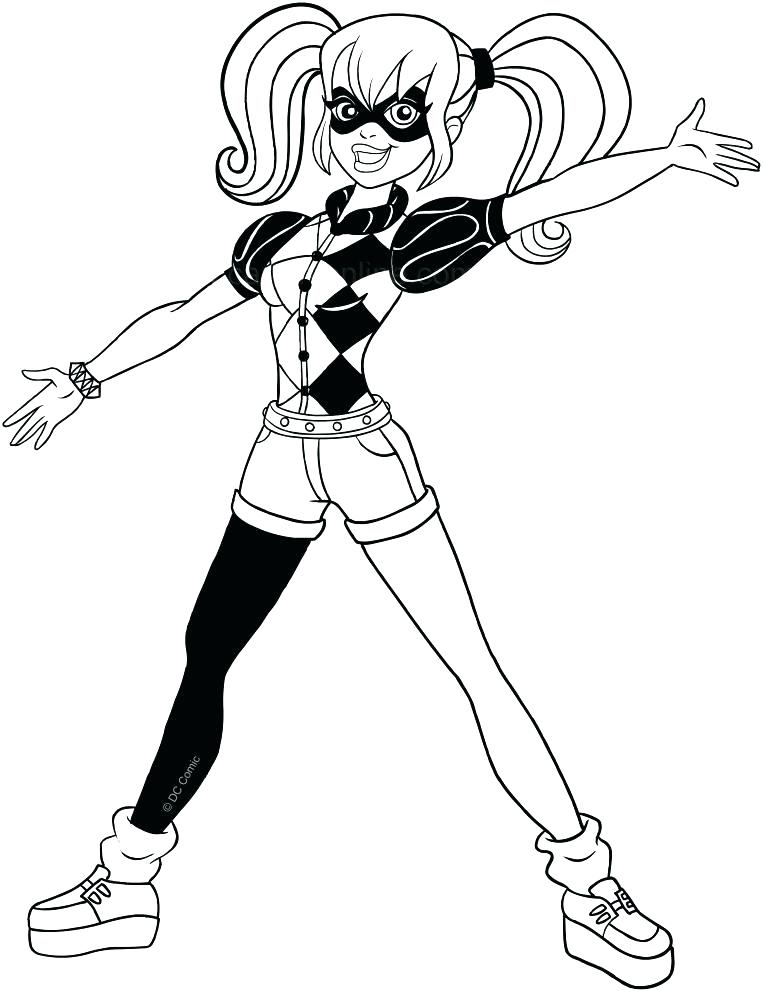 763x992 Harley Quinn Coloring Pages Suicide Squad Pencil Drawings Sketch