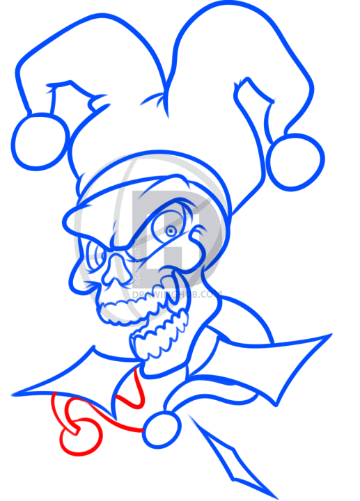 517x720 How To Draw A Joker Skull, Step