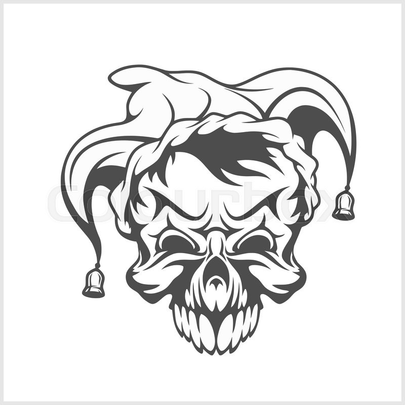 800x800 Joker Skull Wearing A Clown Jesters Stock Vector Colourbox