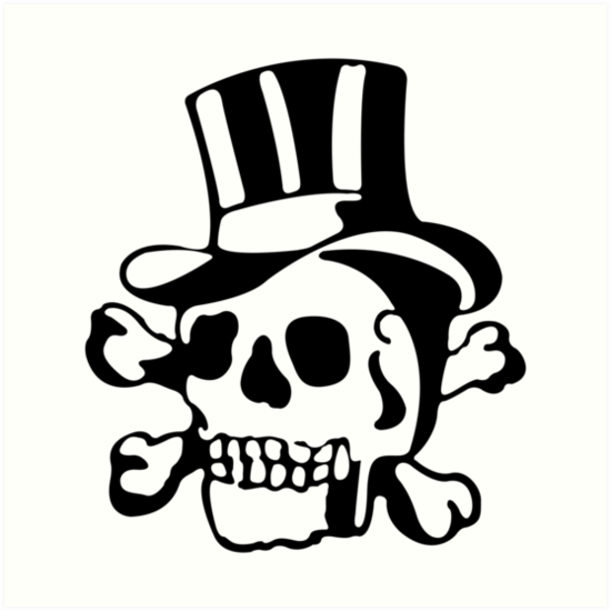 550x550 jolly roger top hat old school tattoo art prints
