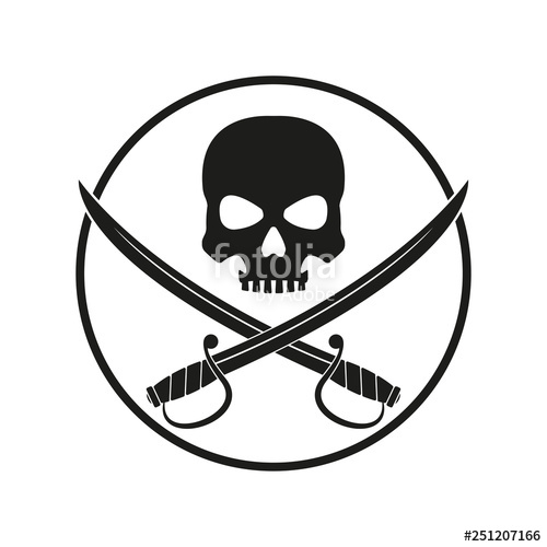 500x500 jolly roger with crossed swords pirate flag emblem with a skull