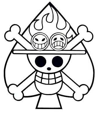 337x400 one piece ace jolly roger icon cool vinyl car window truck sticker