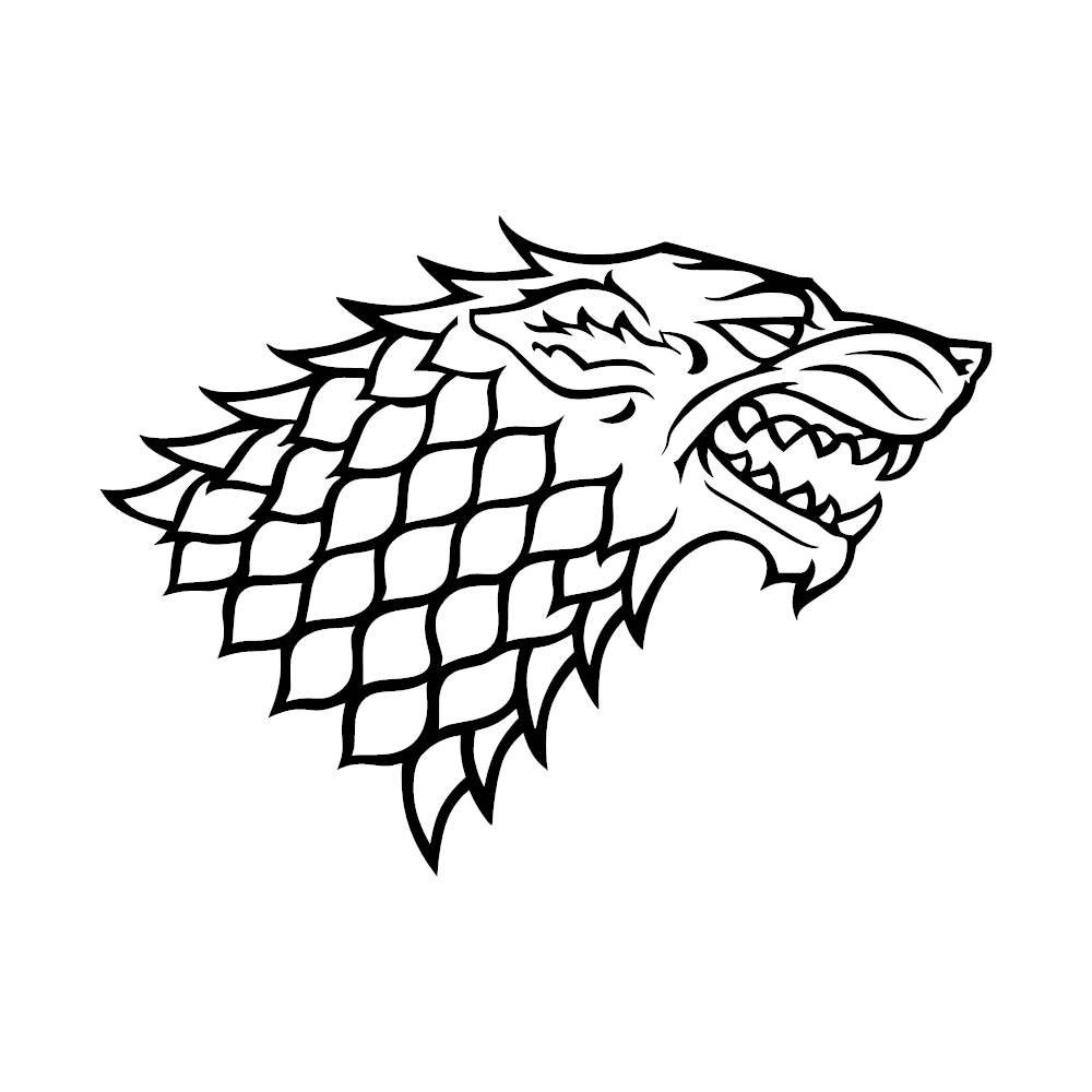 1000x1000 game of thrones decal house stark wolf dire wolf jon snow etsy