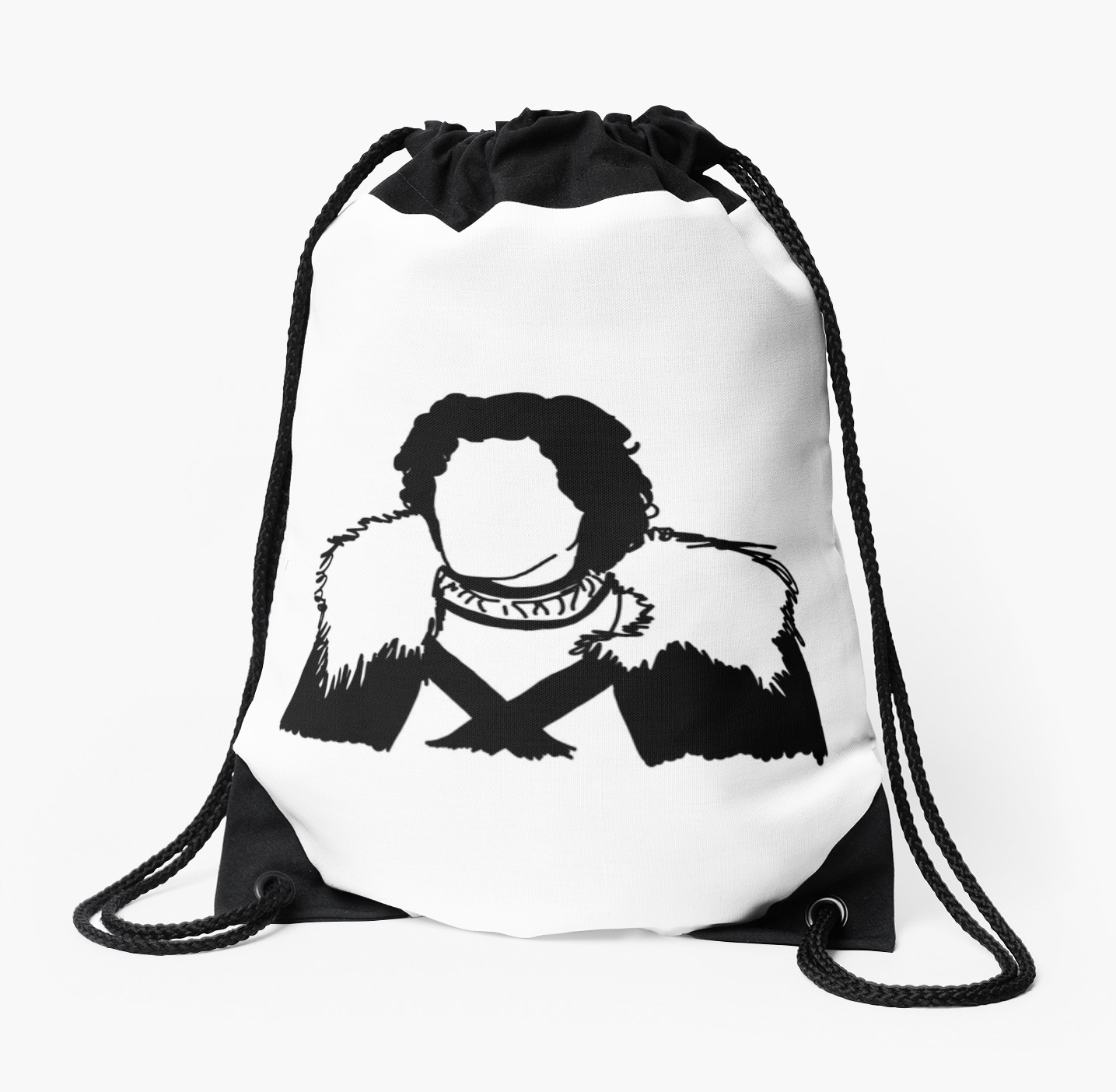 1435x1404 Jon Snow Line Art Drawstring Bags
