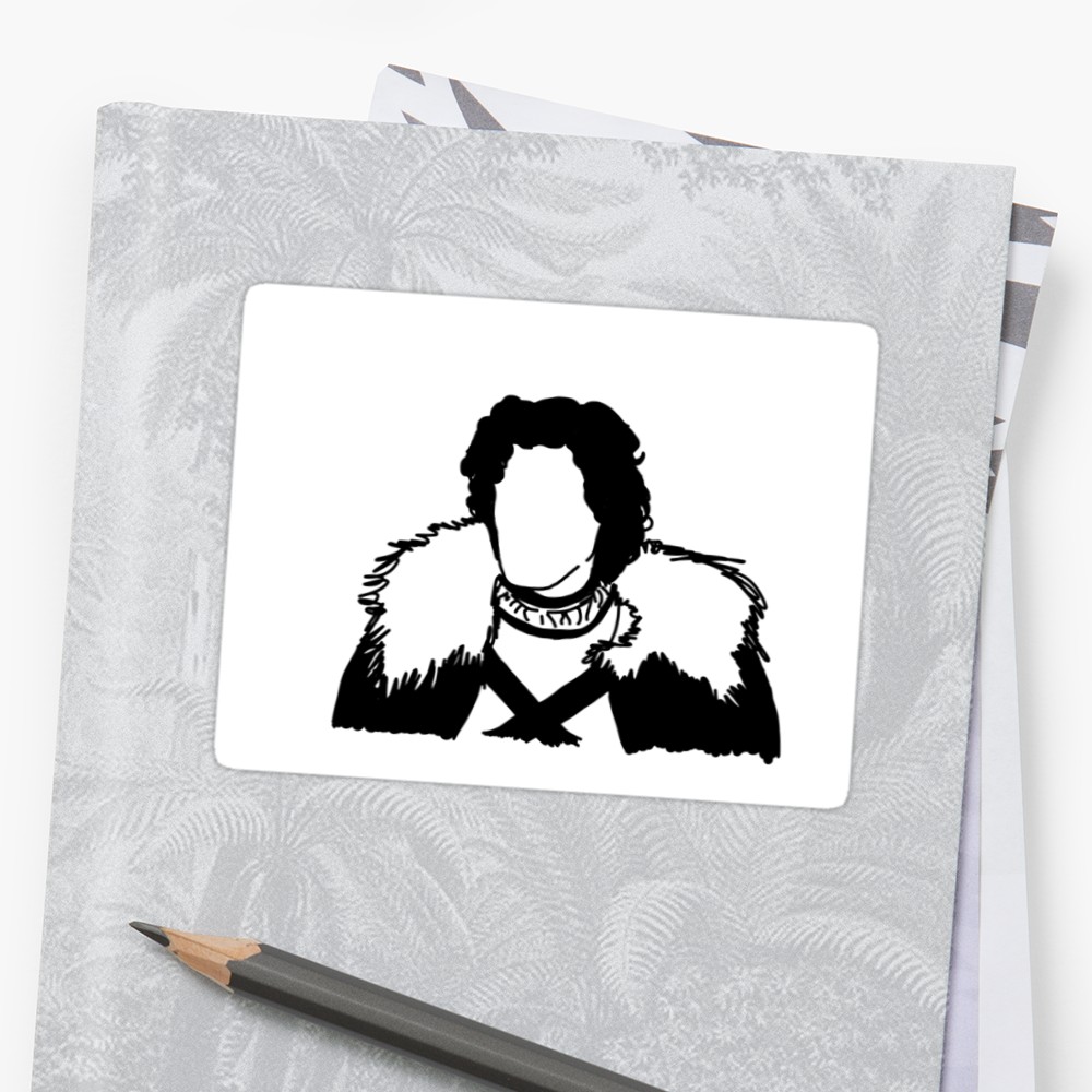 1000x1000 Jon Snow Line Art Sticker