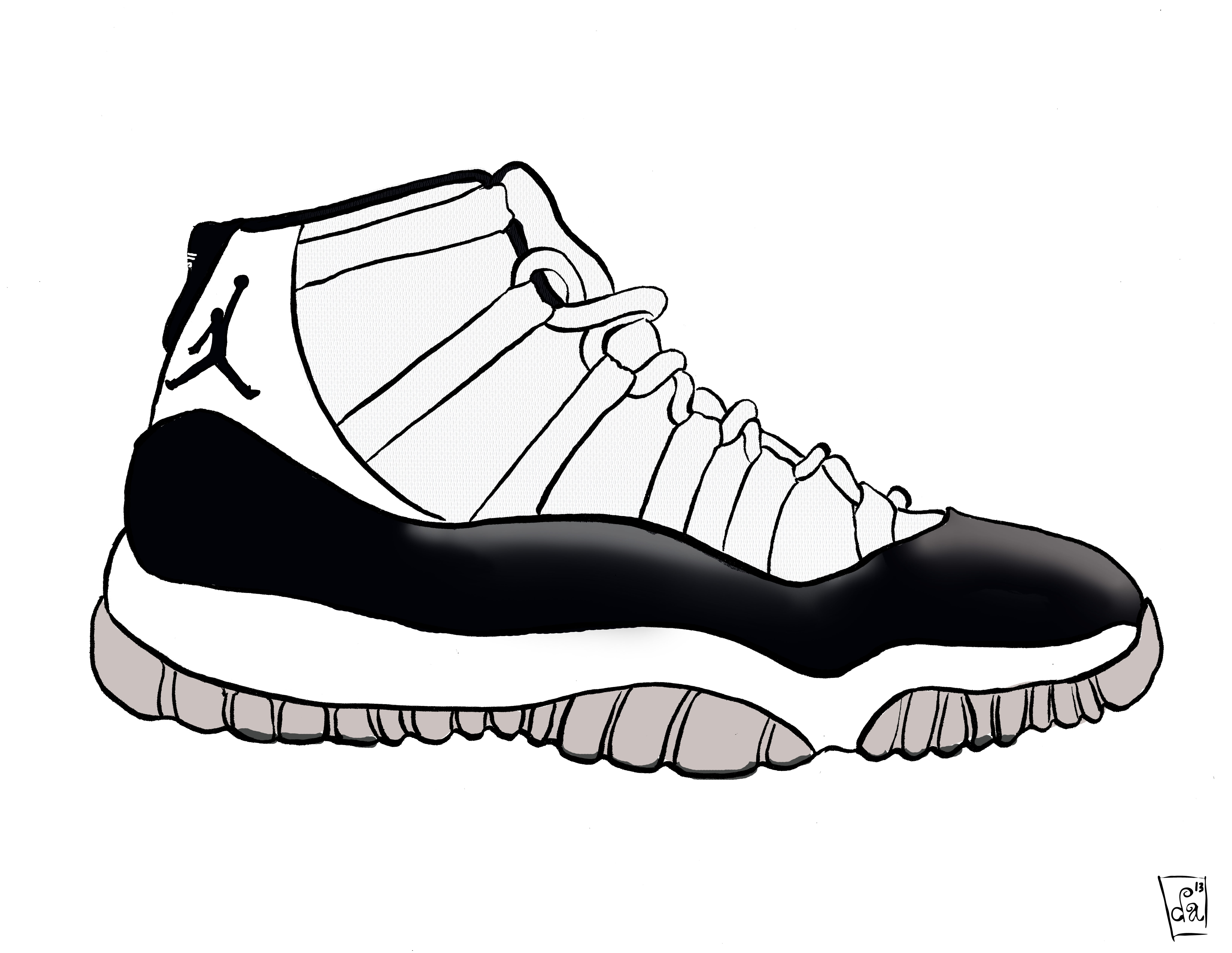 6611x5112 Drawing Shoes Jordan For Free Download