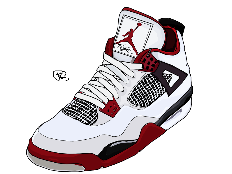 796x597 Air Jordan Shoe Drawing