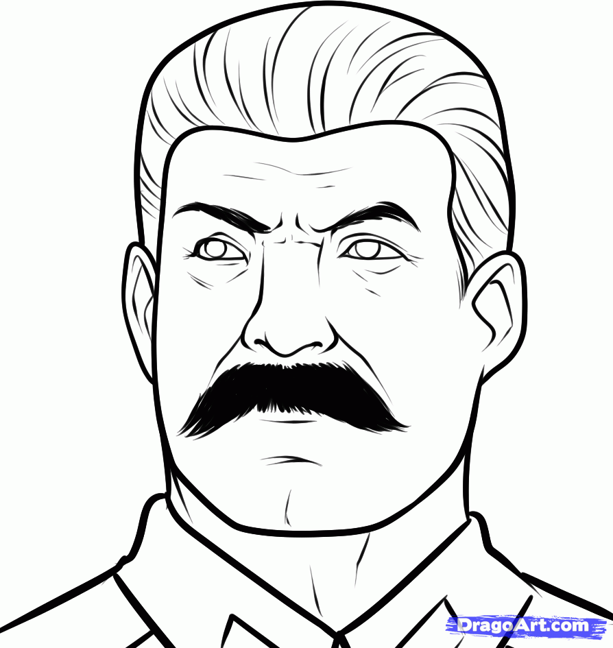 894x945 How To Draw Stalin, Joseph Stalin, Step