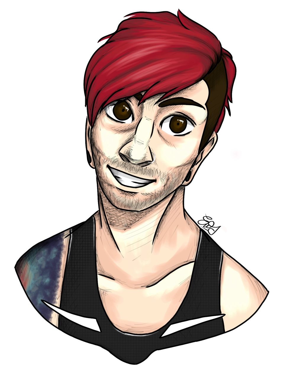 960x1280 drawing of josh dun of twenty one pilots