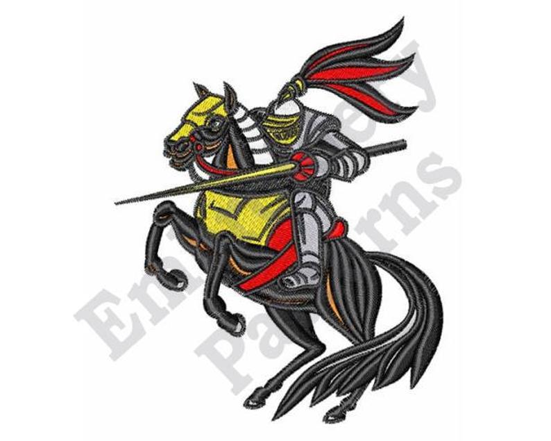 794x635 jousting knight machine embroidery design etsy