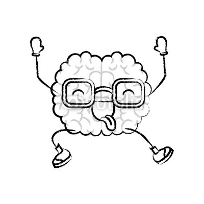 400x400 Brain Character Joy Mind Intelligence Neurology Fun Cartoon