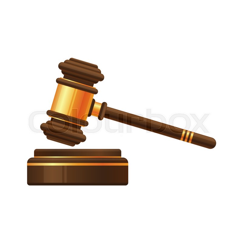 800x800 Wooden Gold Judge Gavel Or Auction Stock Vector Colourbox