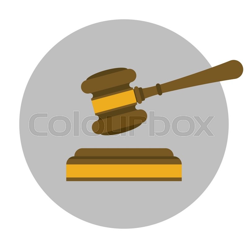 800x800 Wooden Judge Gavel Flat Icon Justice Stock Vector Colourbox