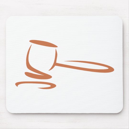540x540 gavel representing a judge in swish drawing style mouse pad
