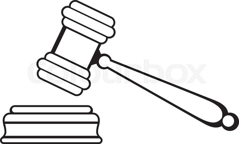 800x481 Judge Gavel Isolated On White Stock Vector Colourbox