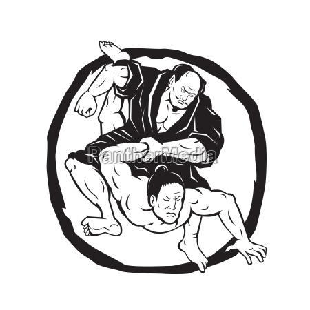 450x450 samurai jiu jitsu judo fighting drawing