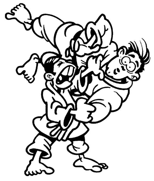 600x705 drawing cartoon judo coloring pages
