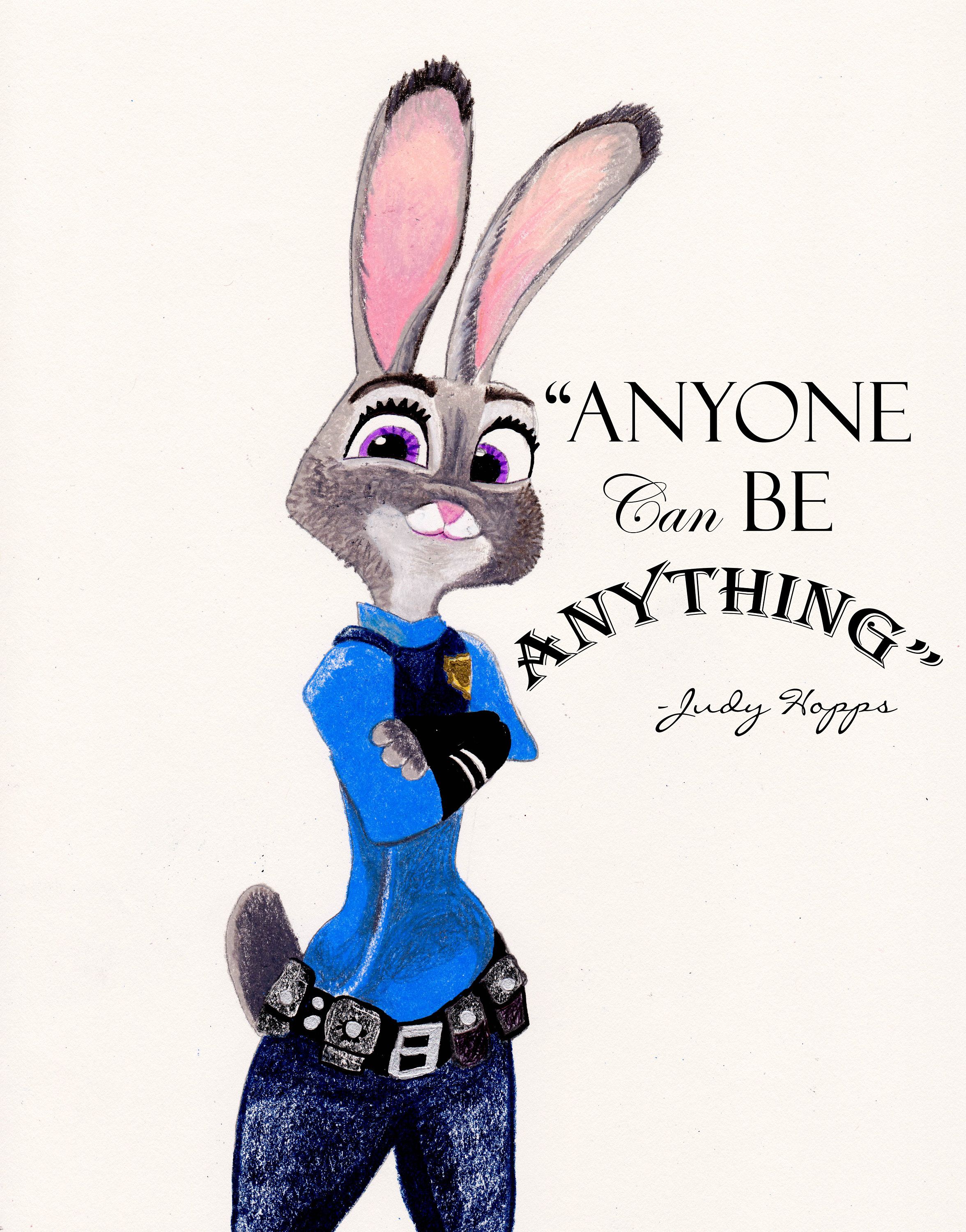 2352x3000 Judy Hopps Zootopia Zpd Badge Anyone Can Be Anything Drawing Fine