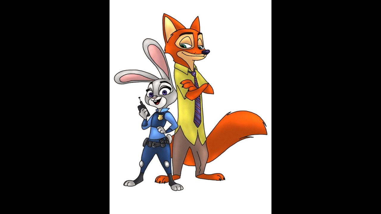 1280x720 Zootopia Drawing Judy Hopps Nick Wilde Risuem Zveropolis