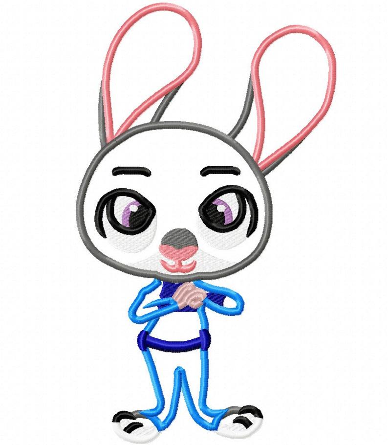 794x910 Zootopia Judy Hopps Embroidery Machine Applique Instant Etsy
