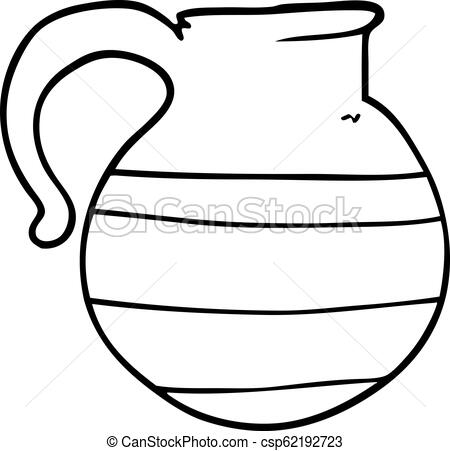 450x451 Line Drawing Cartoon Striped Jug
