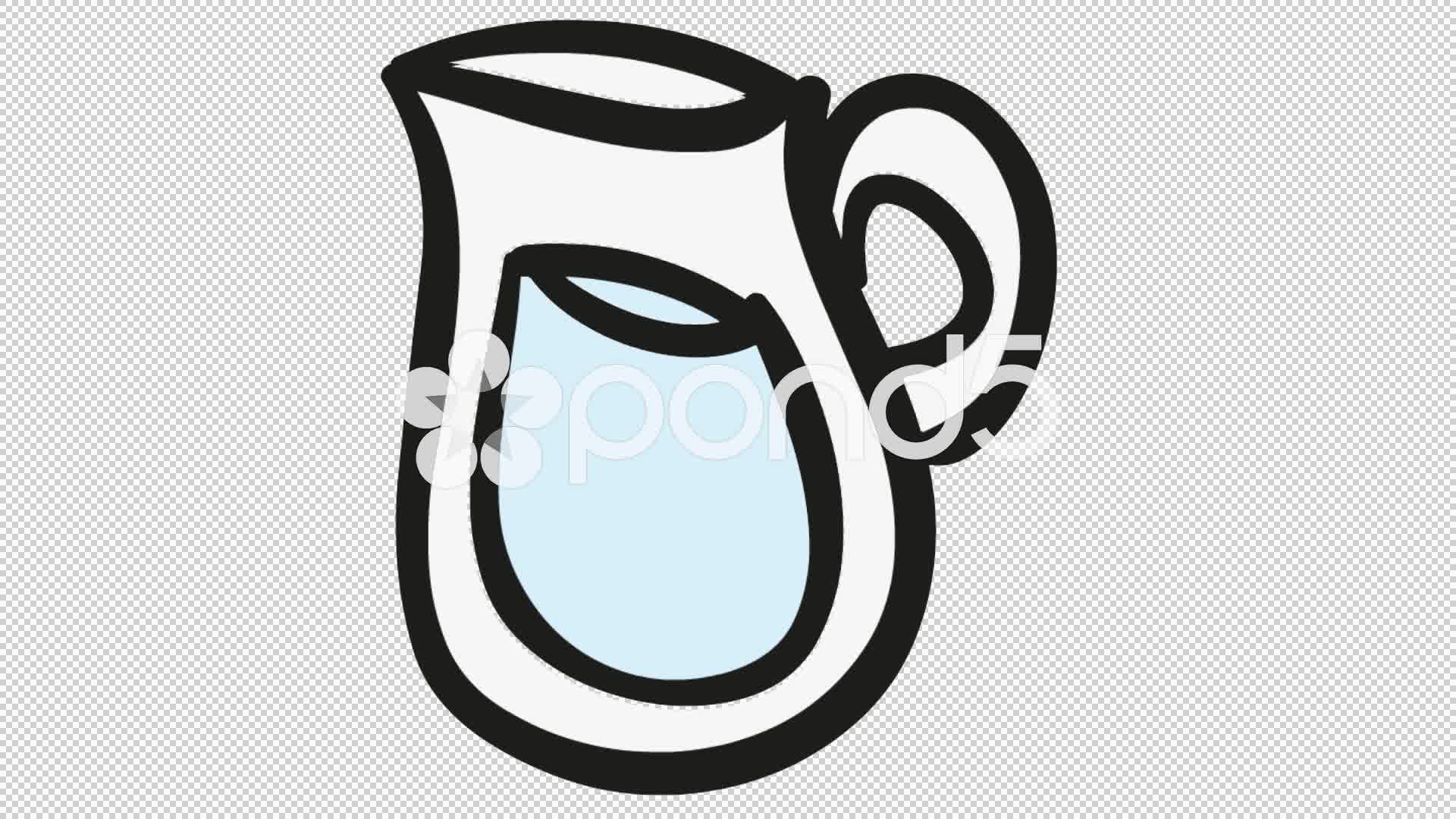 1920x1080 Water Jug Kitchen Accessories Line Drawing Animation Transparent