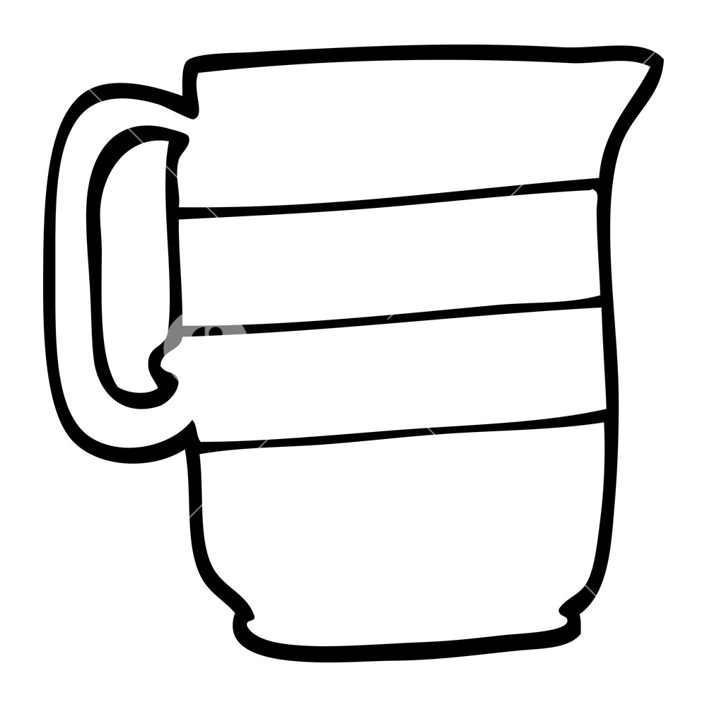 1000x1000 Black And White Cartoon Milk Jug Royalty Free Stock Image